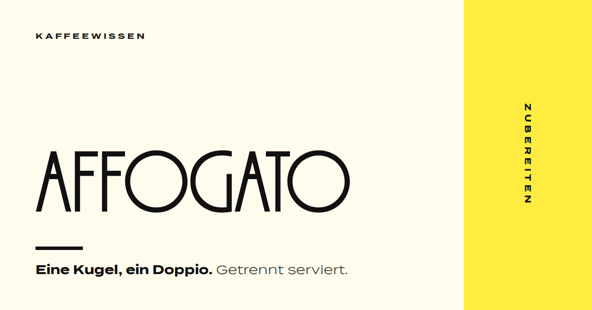 Titelbild: Affogato — eine Kugel Gelato, ein doppelter Espresso